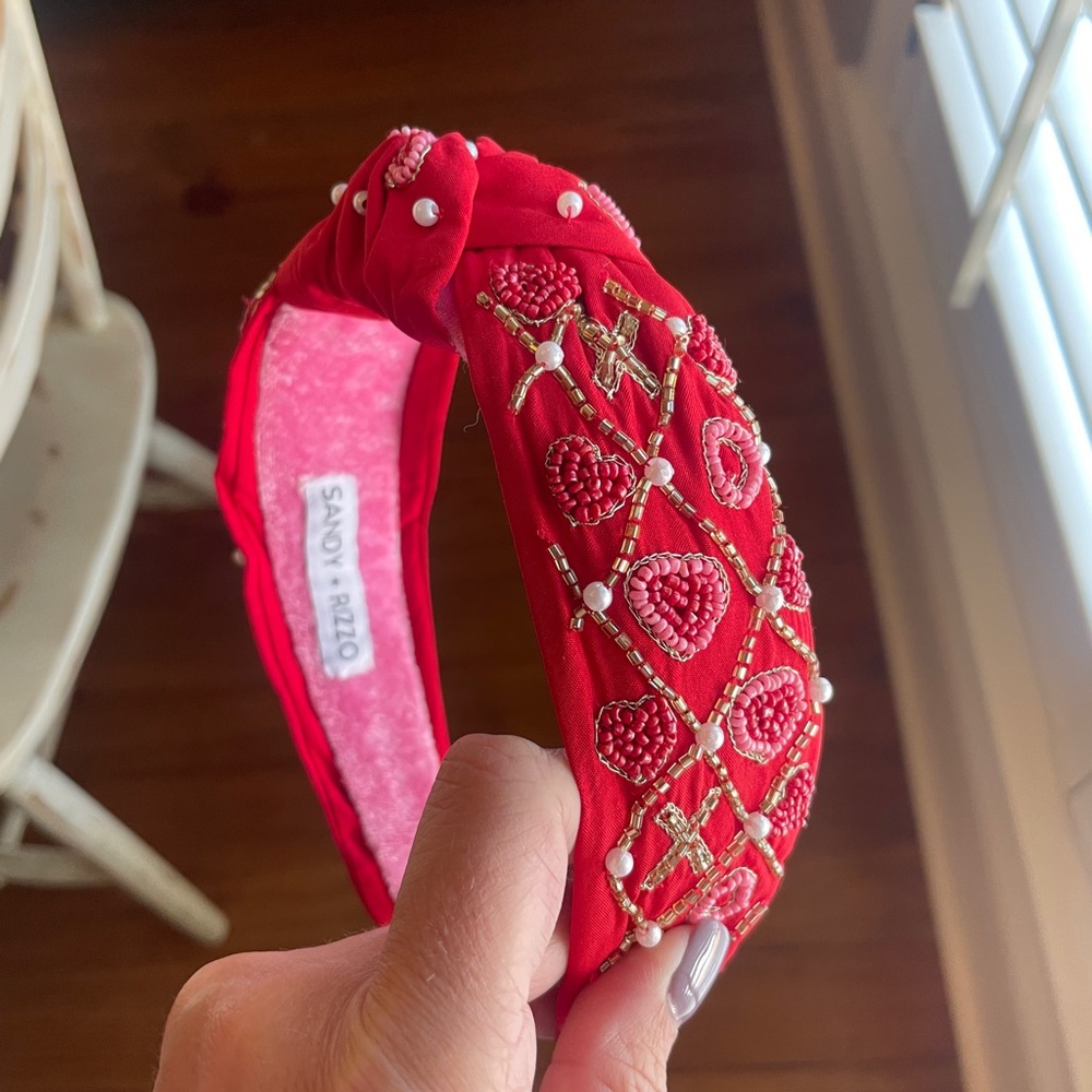 Red Beaded Headband by